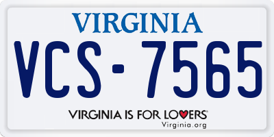 VA license plate VCS7565
