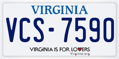 VA license plate VCS7590