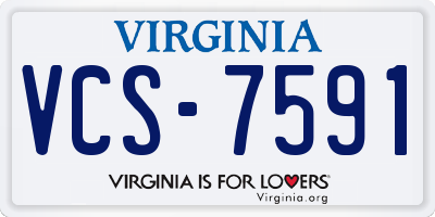 VA license plate VCS7591