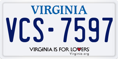 VA license plate VCS7597