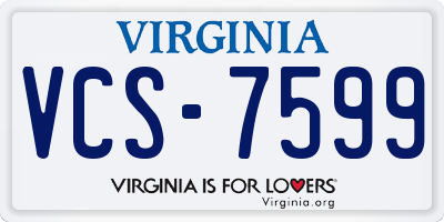 VA license plate VCS7599