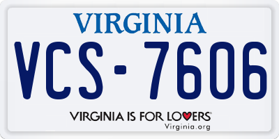 VA license plate VCS7606