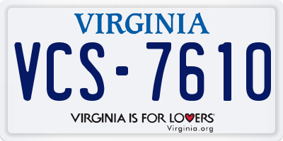 VA license plate VCS7610