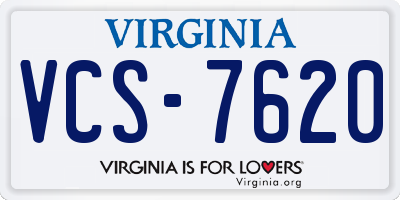 VA license plate VCS7620