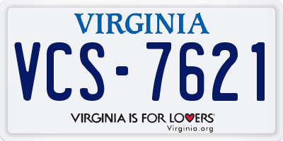 VA license plate VCS7621