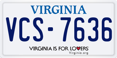 VA license plate VCS7636
