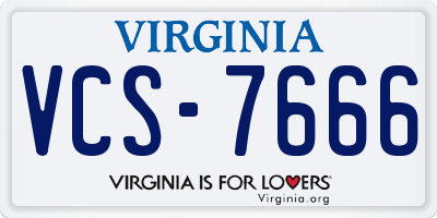 VA license plate VCS7666