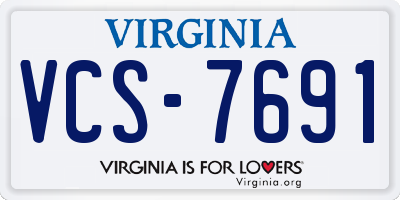 VA license plate VCS7691