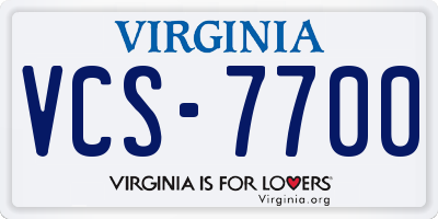 VA license plate VCS7700