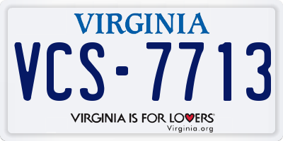 VA license plate VCS7713