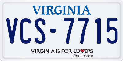 VA license plate VCS7715