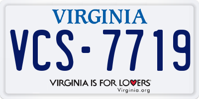 VA license plate VCS7719