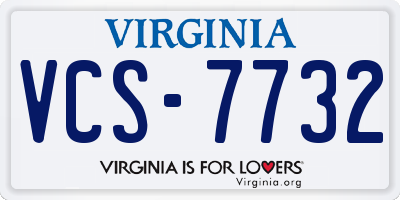 VA license plate VCS7732