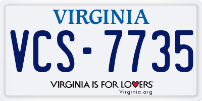 VA license plate VCS7735