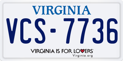 VA license plate VCS7736