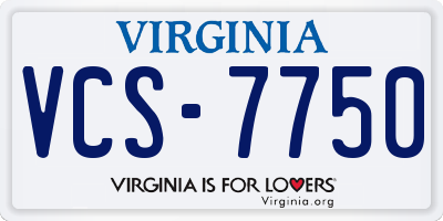 VA license plate VCS7750