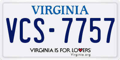VA license plate VCS7757