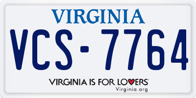 VA license plate VCS7764