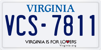 VA license plate VCS7811
