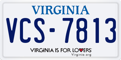 VA license plate VCS7813