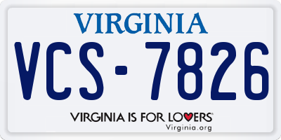 VA license plate VCS7826