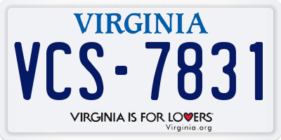 VA license plate VCS7831