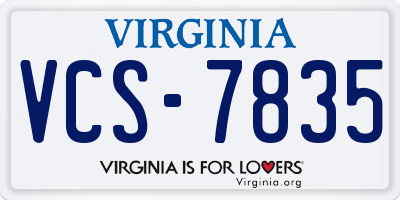 VA license plate VCS7835