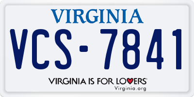VA license plate VCS7841