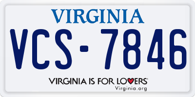 VA license plate VCS7846