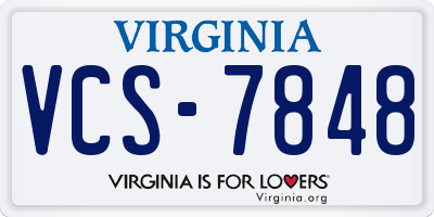 VA license plate VCS7848