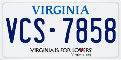 VA license plate VCS7858