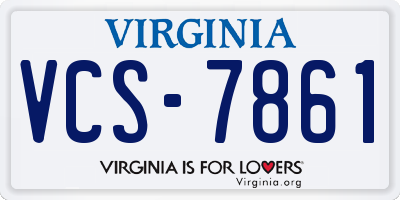 VA license plate VCS7861