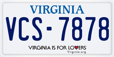 VA license plate VCS7878