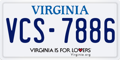 VA license plate VCS7886