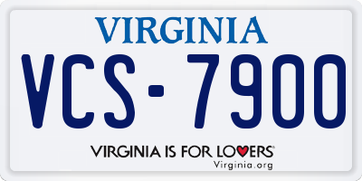 VA license plate VCS7900