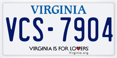 VA license plate VCS7904