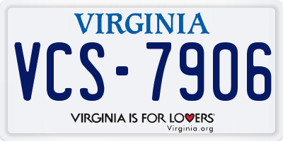 VA license plate VCS7906