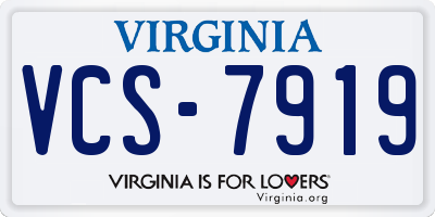 VA license plate VCS7919