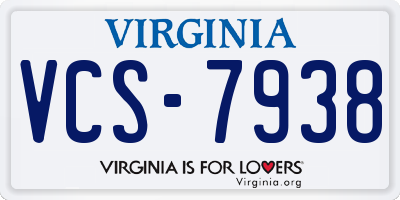 VA license plate VCS7938