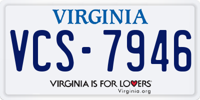 VA license plate VCS7946