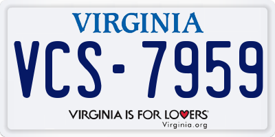 VA license plate VCS7959