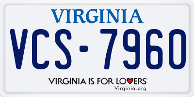 VA license plate VCS7960