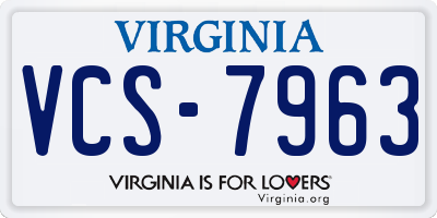 VA license plate VCS7963