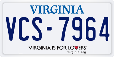 VA license plate VCS7964