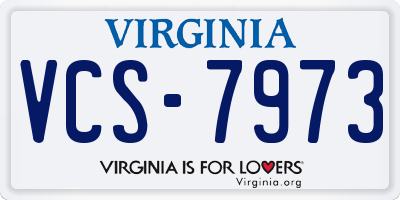 VA license plate VCS7973