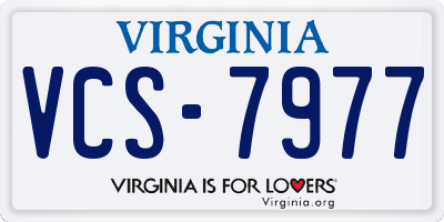 VA license plate VCS7977