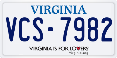 VA license plate VCS7982