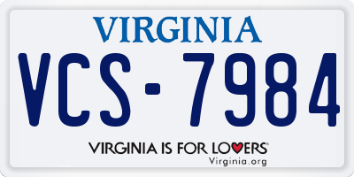 VA license plate VCS7984