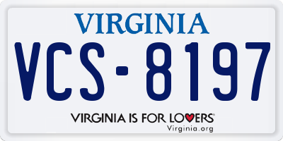 VA license plate VCS8197