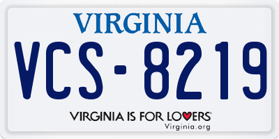 VA license plate VCS8219